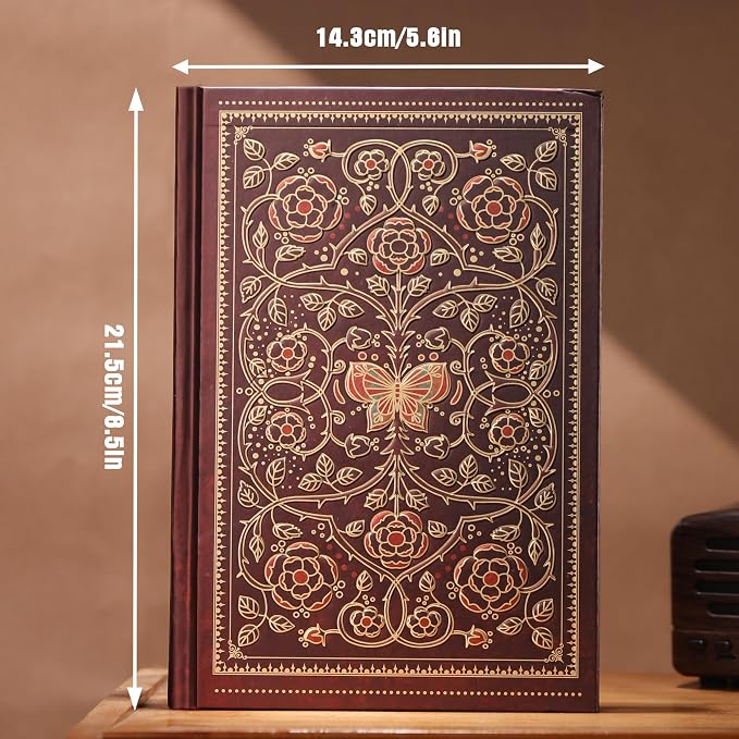 MGGAO Line Notebooks for Women Men, A5 Aesthetic Hardcover Ruled Diary | Vintage Design, 224 Pages, Ribbon, 100 GSM Thick Paper, Journal for Writing, Note Taking, Office, School, Journaling