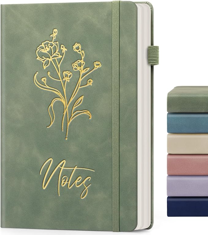 Lined Journal Notebook for Women Men, A5 Hardcover Leather Journals for Writing, 200 Pages Thick Paper, Daily Journal Notebook for Work, School, Note Taking, Business, Travel, College Ruled