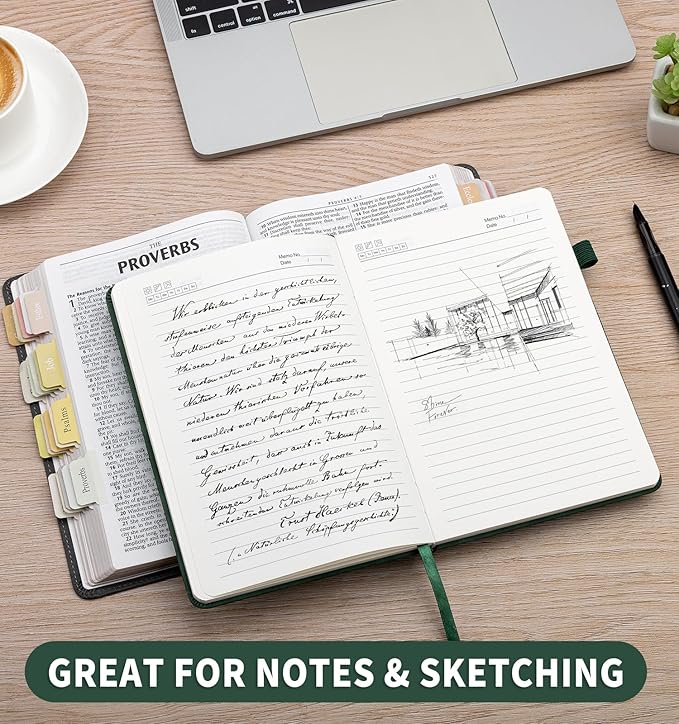 ALKALO Lined Journal Notebook for Women Men, A5 Hardcover Leather Journals for Writing, 200 Pages Thick Paper, Daily Journal Notebook for Work, School, Note Taking, Business, Travel, College Ruled