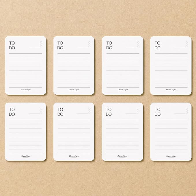 Mini To Do List Notepad 8 Pack, A7 Size 2.9" x 4.1", 50 Sheets Each, Undated Daily To Do Planner with Deadline Column, Thick Paper, Cardboard Backing, Small Checklist Memo Pads for Shopping, Work, Home & School