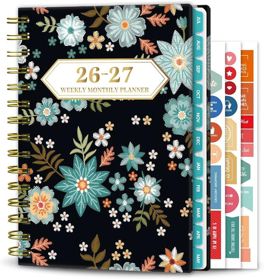 Planner 2026-2027 Weekly and Monthly Calendar Planner Jul 2026-Jun 2027 | Academic Planner with Stickers,Tabs and Pocket,Teacher Student Planning book Ideal for Office School Supplies,6.3" x 8.5"