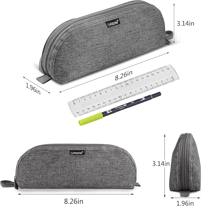Gloppie Pencil Pouch - Practical Pencil Case, Aesthetic Simple Pencil Bag, Small Pen Holder, Back to School Supplies for Girls Boys, Grey