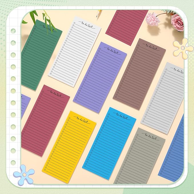 Censen 10 Pack 500 Sheets to Do List Notes Daily Checklist Notepad with 50 Sheets Undated Memo Pad Color Block Shopping List Weekly Plan Notepad Organizer Planners(Assorted Color,Lined)