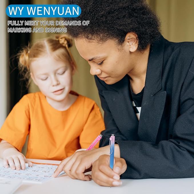 WY WENYUAN Cute Pens, Pastel Ballpoint Pens Bulk, Fine Point Smooth Writing Pens, Colorful Pens, Black Ink 1.0 mm Journaling Pen, Office Supplies for Women & Men, Note Taking