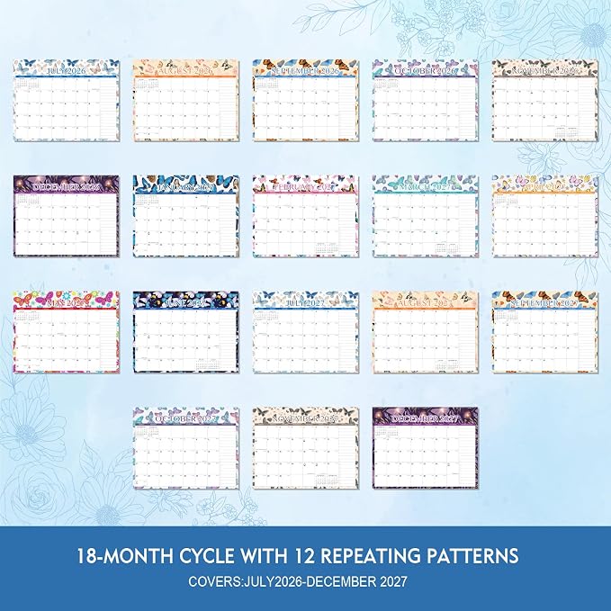 Comix 18 Month Wall Calendar 2026-2027 11x8.5 Inch, Monthly Planner Jul 2026 to Dec 2027, Thick 120GSM Paper with Stable Twin-Wire Binding for Home Office Planning