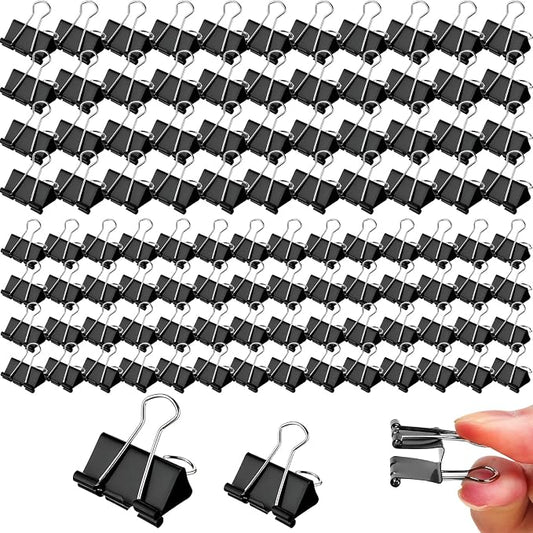 80 PCS Large Binder Clips 2 Inch(40Pcs) and 1.6inch (40Pcs), Jumbo Binder Black Paper Clamps Document Clips, Assorted Binder Clips for Office and Home Supplies