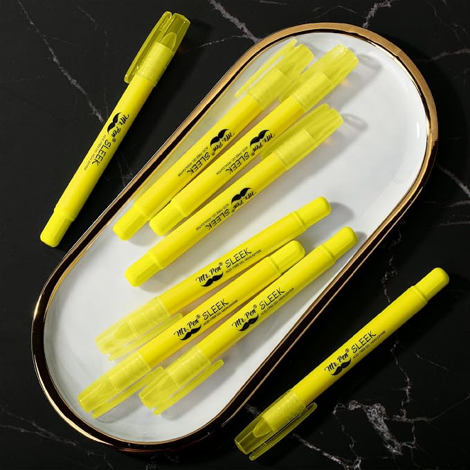 Mr. Pen- Yellow Gel Highlighter, 8 Pack | Twist-Up Bible Highlighters No Bleed Through, Fast Drying, Odor-Free Gel Highlighter for Bible Study, Journaling