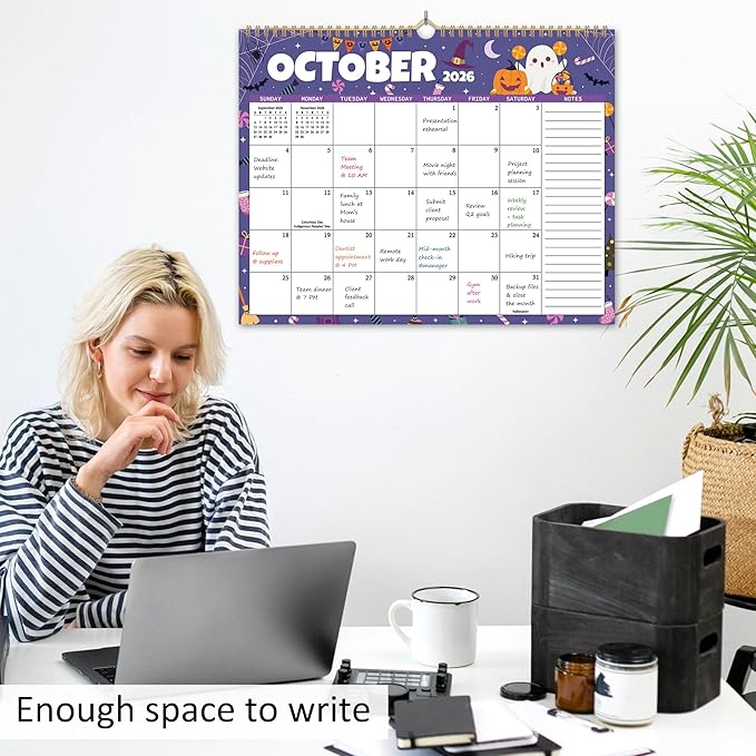 2026-2027 Wall Calendar 18 Months, Wall Calendar from July 2026 to December 2027, Large Hanging Calendar with Thick Paper, Perfect for Home and Office Monthly Organizing & Planning, 14"x11", Seasonal