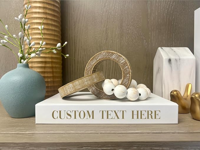 Personalized CovoBook | Choose Custom Text Title Name Lettering Font | Real Hardcover, Blank Inside | Sketch Art Notebook Journal Wedding Guestbook | Home or Office Decor Shelf Table Accessory