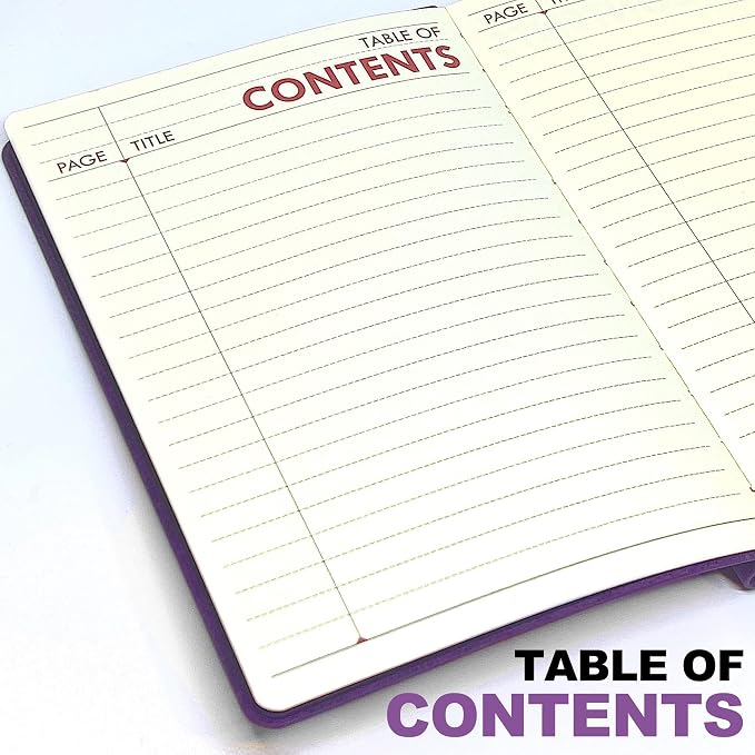 LeStallion Purple Journal To Write In For Women/Men - A5 Purple Faux Leather Notebook - Numbered 120gsm Thick Paper Writing Journal - 200 Pages Wide Ruled Light Purple Soft Cover Note Book