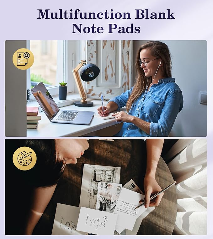 Note Pads 3x5 Small Memo Pads, 12 Pack Server Note Pads, Scratch Pads 3x5, Mini Note Pad White Paper 3''x5'', 50 Sheets per Blank Notepads, Small Writing Pads for Office School Home Supplies