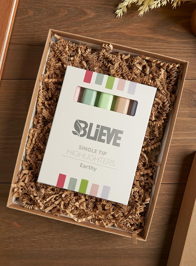 BLIEVE Bible Highlighters No Bleed Through, Chisel Tip, 5 Pack