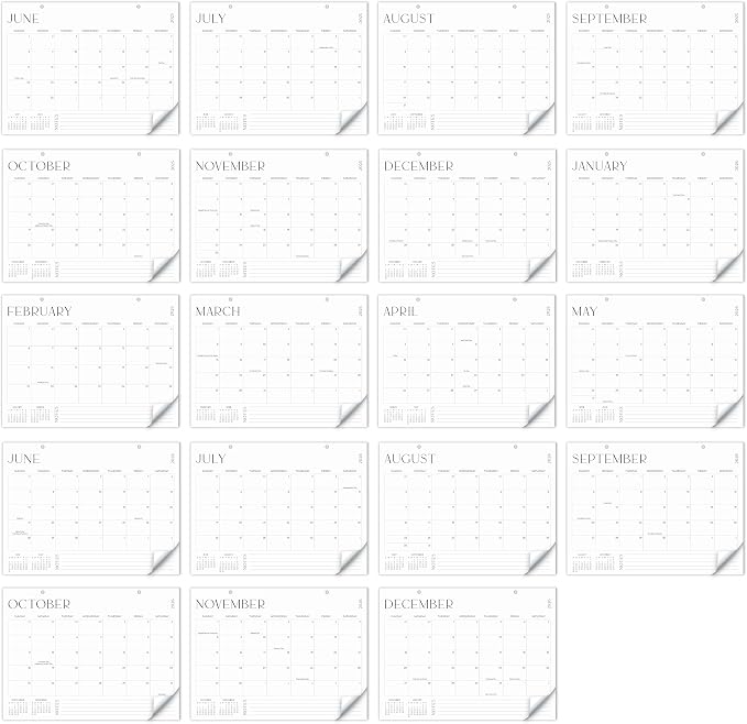 Aesthetic 2026-2027 Desk Calendar - Runs From June 2026 Until December 2027 - Large Minimalistic Office Desktop/Wall Calendar 16"x12" for Easy Organizing