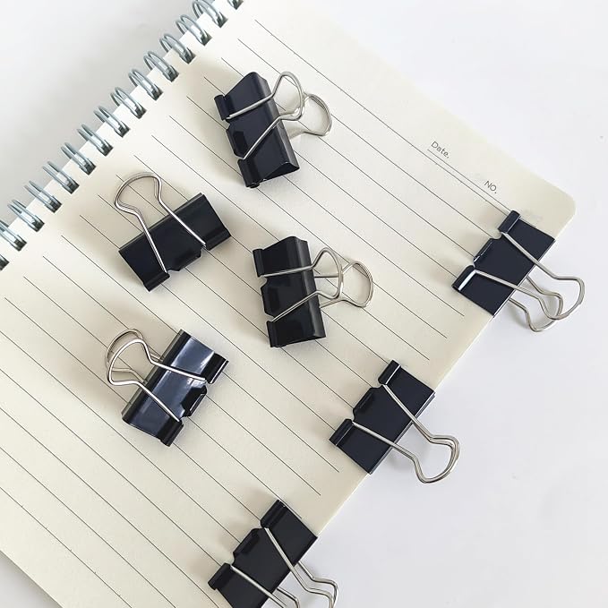 Black Medium Binder Clips,150 Pcs Medium Paper Clamps Clips 32mm/1.25 inch for for Home School Office Supplies