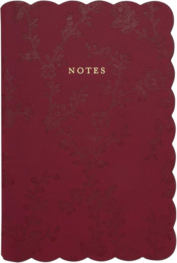 Laura Ashley Hardcover Journal 6x8 Faux Leather with Scalloped Edges | 259 Lined Pages with Ribbon Bookmark, Lay-Flat Design, Compact A5 Size, Great for Home, Office, Travel or Gifting
