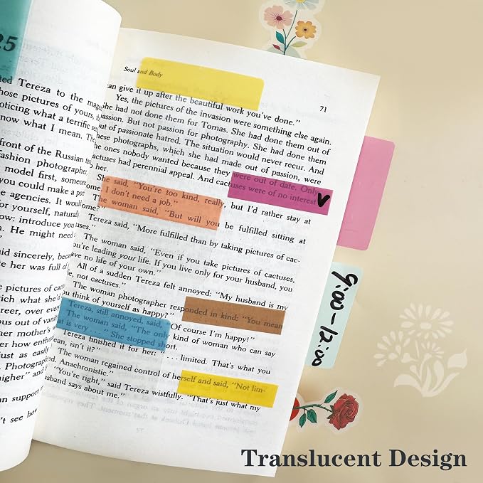ELII 500 PCS Sticky Index Tabs 2 Inch Book Tabs,Clear Sticky Notes | Pages Notebooks File Tabs, Self Adhesive,Safety Material, Smooth Writing,Transparent,Waterproof,Repositionable,Reading