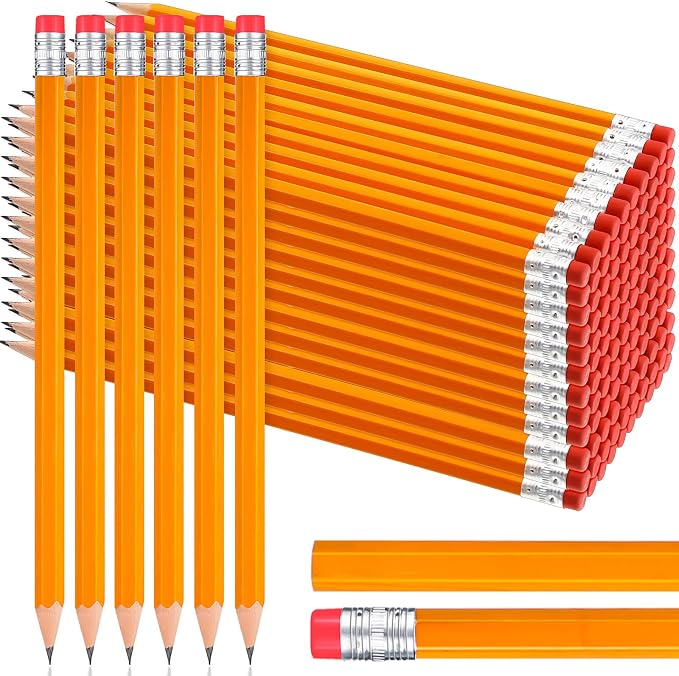 Fumete 400 Pcs Yellow Pencils Bulk with Erasers Unsharpened Wood 2 HB Pencil Wood Cased for Back to School Kids Students Office School Classroom Supplies