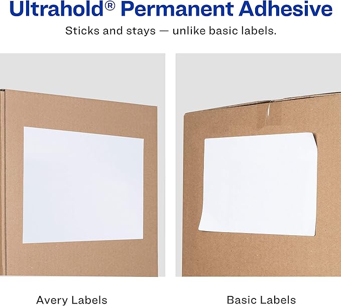 Avery TrueBlock Shipping Labels, Sure Feed, Permanent, 3-1/3" x 4", White, 2 Pack, 120 Labels Total (32134)