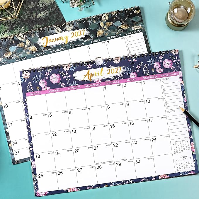 Calendar 2026-2027, 15" x 11.5", Jul 2026 - Dec 2027 with To-do List | 2026-2027 Wall Calendar, 2027 Calendar , 18 Months Wall Calendar Large with Hook, Notes, Perfect for Organizing