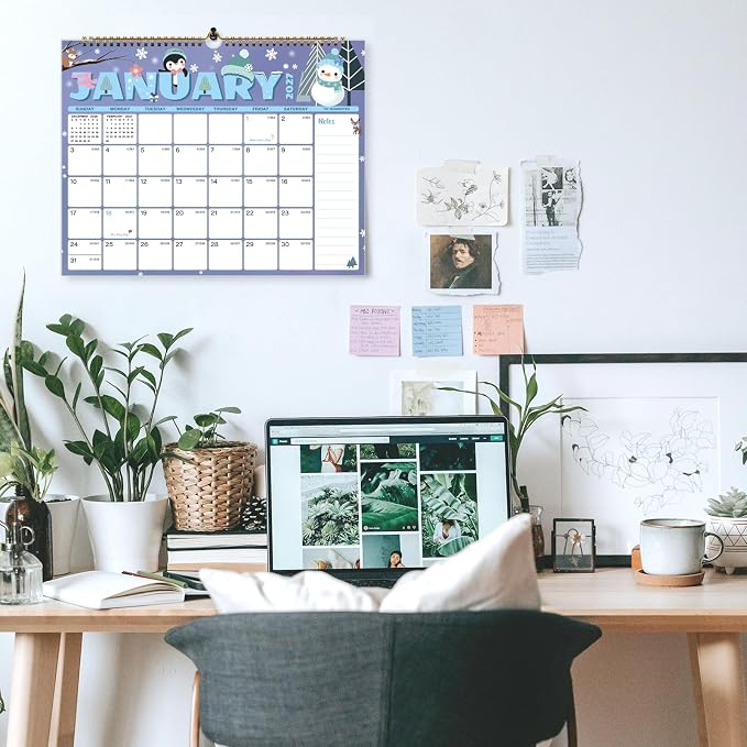 XISIDO 2026-2027 Wall Calendar, Calendar 2026-2027, 18 Month Calendar July 2026 - December 2027, 14.8" X 11.5", Calendar with Twin-Wire Binding, Hanging Hook and Julian Dates (Seasonal Designs)