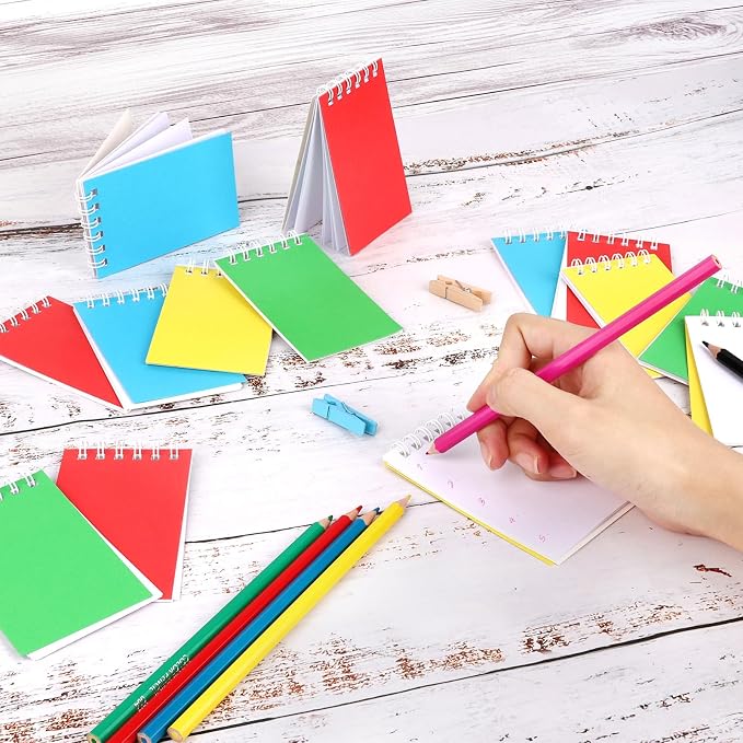 24 Packs Mini Spiral Notebooks Bulk Small Pocket Notebook Colorful Memo Pads for Work, Home, Office, School, Gifts