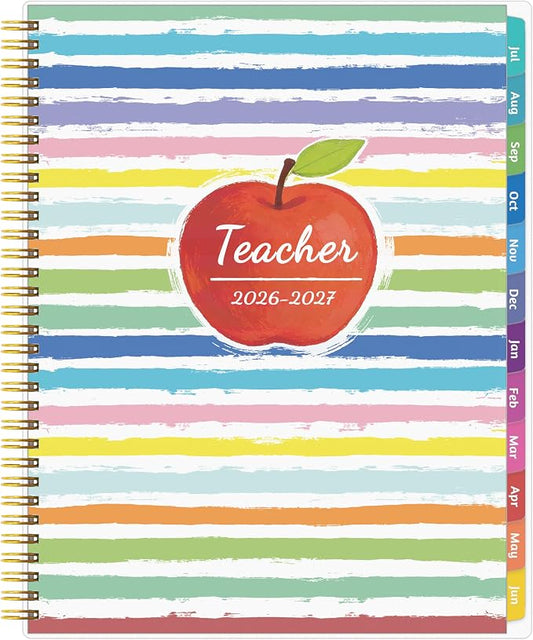 GoiUnlt Teacher Planner 2026-2027, JUL. 2026 – JUN. 2027, Lesson Planner 2026-2027 Academic Year, with Tabs, Thick Paper, 2-Sided Pocket, 8.6″ x 11″ Daily Weekly and Monthly Calendar with 8 Periods