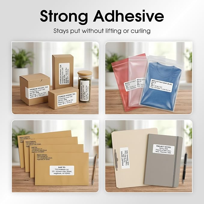 2" X 5" Matte White Printable Shipping Labels (30 Sheets, 240 Stickers) | Address and Mailing Labels for Laser & Inkjet Printers - Spartan Industrial Template R006