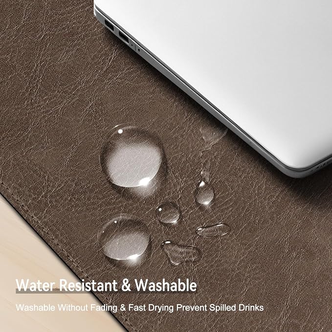 Imitation Crazy Horse Leather Desk Mat - Waterproof Desk Pad - Ideal for Large Mouse Pad and Desk Mats on Top of Desks (Chestnut+Chestnut, 11"*8")