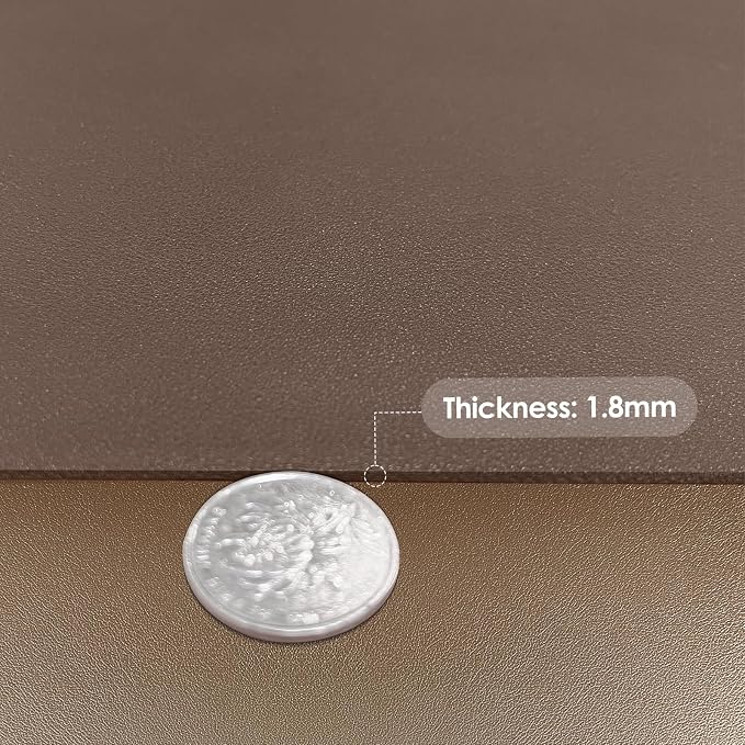 Faux Leather Table Cover,1.8mm Thick,24x48 Inch Desk Cover,Large Desk Mat,Table Protector,Table Cover Protector,Desk Protector,Table Pad(Mud Color+Champagne Gold,24x48)