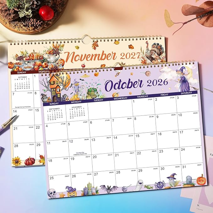 Calendar 2026-2027 - Wall Calendar 2026-2027, Jul 2026 - Dec 2027 | Large Wall Calendar 26-27, 15"" x 11.5"", 18 Months Calendar July with Hanging Loop, Perfect Wall Calendars for Organizing