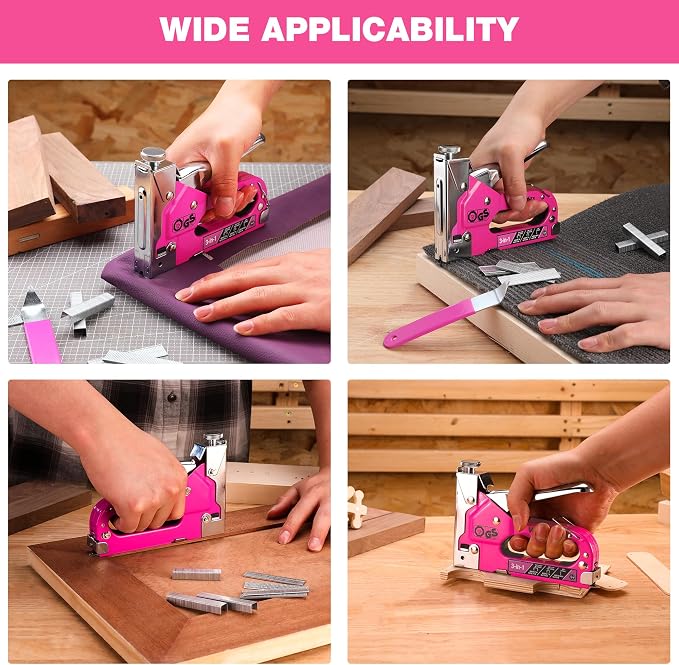 ValueMax Staple Gun, Heavy Duty 3-in-1 Manual Nail Gun with 2000 Staples, Remover, Upholstery Stapler for Wood, Furniture, Carpet, Carpentry, DIY, Wire, Decoration, Craft, Fixing Material, Decoration | Staple Remover Included, Upholstery Work, Wood Fur...