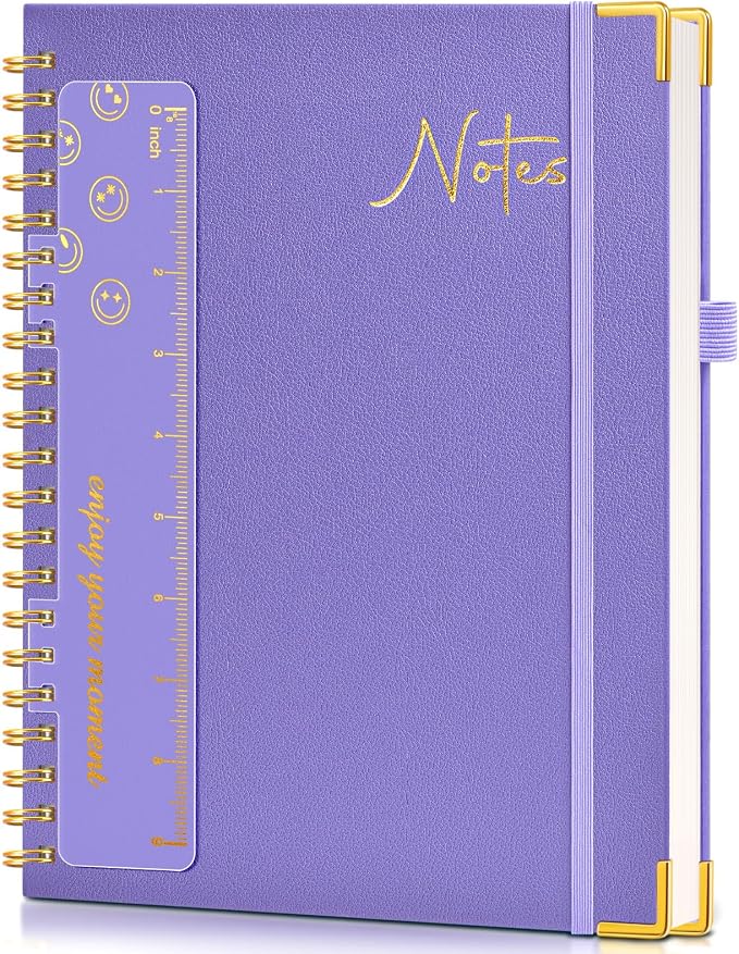 Blank Spiral Notebook Journal 8.5” x 11”, A4 Large Hardcover Sketch Book for Women Men, 100 GSM Blank Paper Drawing Notebook, Spiral Bound Sketchbook for Sketching School Work Note Taking, Purple