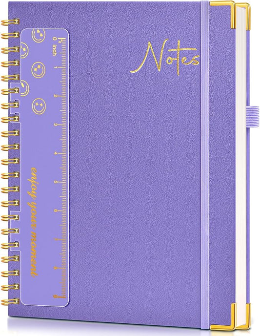 Blank Spiral Notebook Journal 8.5” x 11”, A4 Large Hardcover Sketch Book for Women Men, 100 GSM Blank Paper Drawing Notebook, Spiral Bound Sketchbook for Sketching School Work Note Taking, Purple