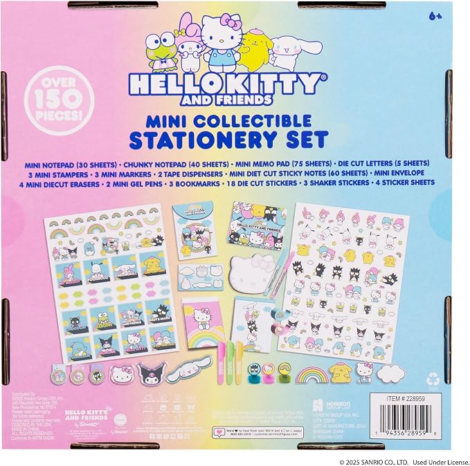 Horizon Group USA Hello Kitty & Friends Stationary Set, Cute School and Office Supplies, Sanrio Accessories, Kawaii Notebook, Collectible