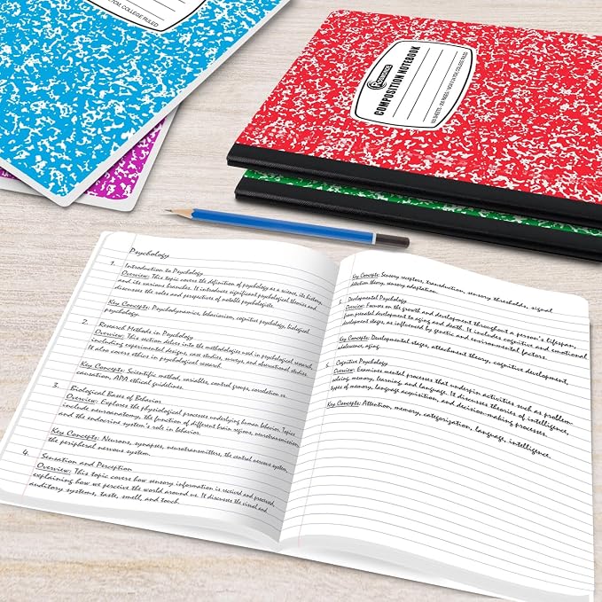 Rosmonde 5000 Pack (Pallet) Composition Notebook Bulk, College Ruled, Large Pallet of Composition Notebooks, 100 Sheets (200 Pages), 9-3/4 x 7-1/2, Bulk Order for Schools, 4-7 Days Transit