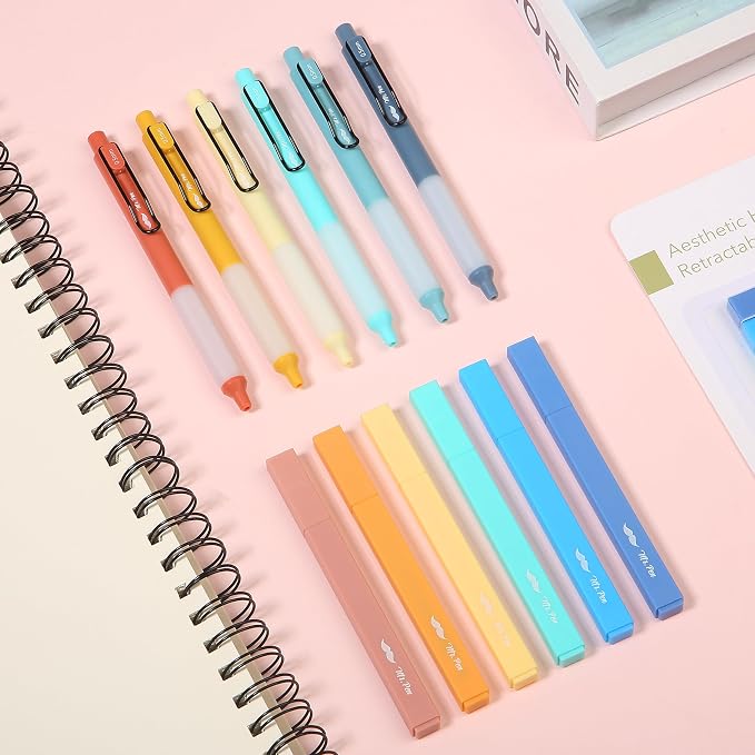 Mr. Pen- Aesthetic Highlighters and Gel Pens, 12 Pack | Assorted Colors Bible Highlighters No Bleed, Assorted Ink Gel Pens, Fast Dry and No Smear for Bible Journaling, Planner