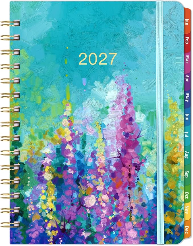 2027 Planner - 2027 Planner Weekly and Monthly, JAN.2027 - DEC.2027 | Planner 2027, 6.5" x 8.5", 2027 Calendar Planner Weekly and Monthly with Inspiring Quotes, Colorful Tabs, Pocket, Hardcover