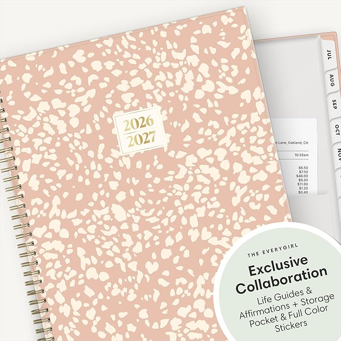 Blue Sky 2026-2027 Weekly & Monthly Academic Planner, 8.5"x11", Bengala | July 2026 - June 2027, Flexible Cover, Wirebound, Laminated Tabs, Storage Pocket, Stickers, Academic Year, The Everygirl