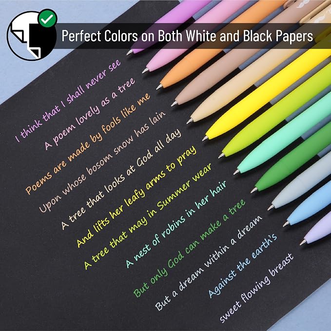 Mr. Pen- Retractable Gel Pens, 12 Pack, Vintage Ink, Fine Point 0.7mm | Fast Dry, Smooth Writing, Cute Pens for Drawing, Writing Planner and School Supplies
