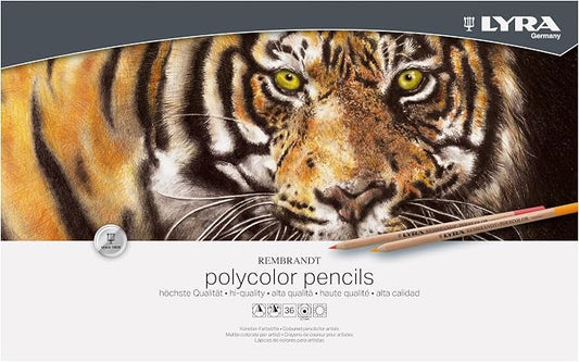 Lyra Rembrandt Polycolor Colored Pencils - 36 Professional Colored Pencils for Artists and Students - Vibrant Smooth Colored Pencils for Drawing Coloring Sketching Portraiture and More