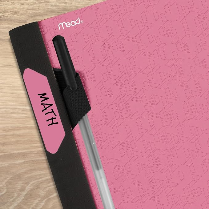Five Star Advance Spiral Notebook + Study App, 3 Subject, 8.5" x 11" College Ruled Paper, 150 Sheets, Spiral Guard, Movable Tabbed Dividers, Prom Pink (820060R)