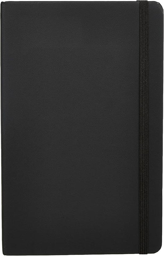 Amazon Basics Classic Grid Notebook for Writing and Note Taking, Hardcover, Graph Ruled, 240 Pages, 5" x 8.25", Black