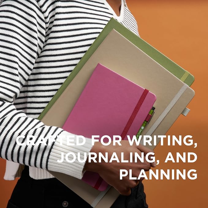Sakura Notebook Ruled A5 - Japanese-Inspired Lined Notebook for Effortless Writing - 140 GSM Paper - Hardcover - Built-in Pen Holder - Expandable Inner Pocket - 5.1 x 8.3" - Pine Needle