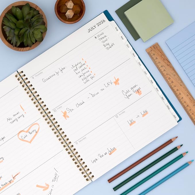 Blue Sky 2026-2027 Weekly & Monthly Academic Planner, 8.5"x11", Bakah Blue | July 2026 - June 2027, Flexible Cover, Wirebound, Storage Pocket, Academic Year