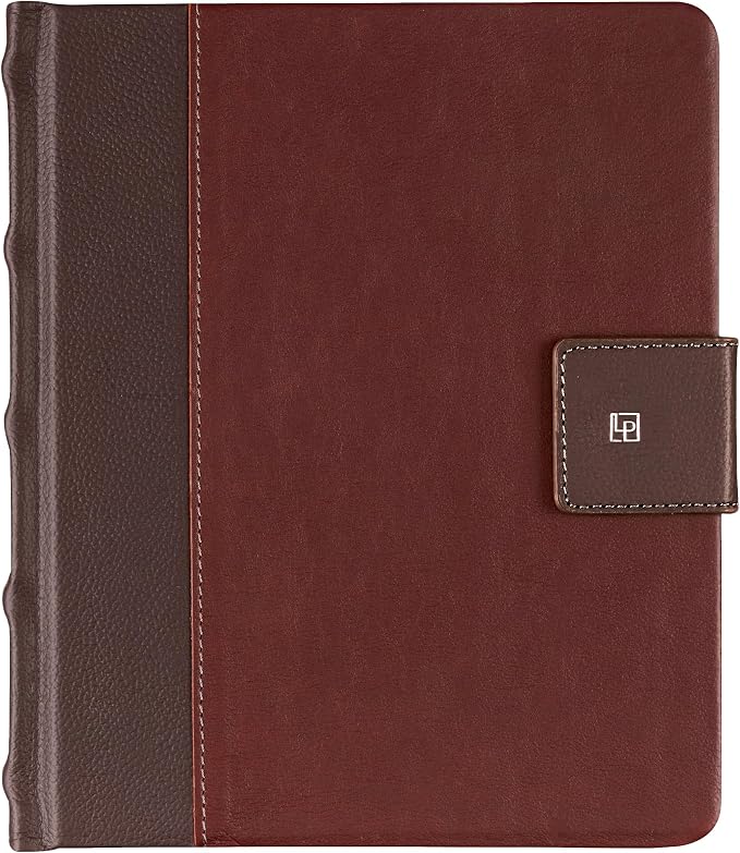 Leatherpress Luxury Leather Sketchbook, Hardcover Drawing Notebook | Pen Loop/Magnetic Closure, Acid Free 150gsm Thick Paper, Full-Grain Leather Artisan Collection (9.3” x 7.8” x .9”)
