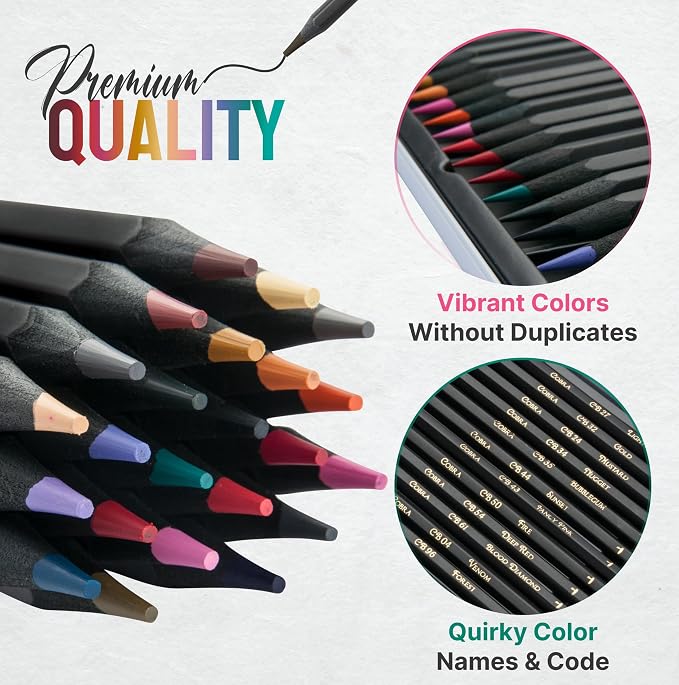 Black Widow Colored Pencils For Adults Perfect For Coloring Books