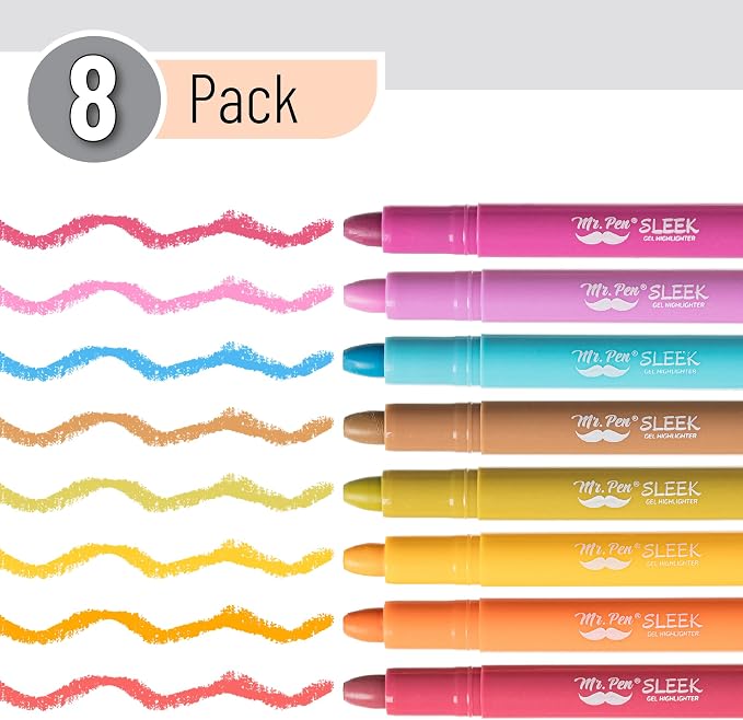 Mr. Pen- No Bleed Gel Highlighters, Dark Sunshine & Smiles, 8 Pack | Bible Highlighters and Pens No Bleed, Bible Markers for Study, Journaling, School Supplies and Accessories