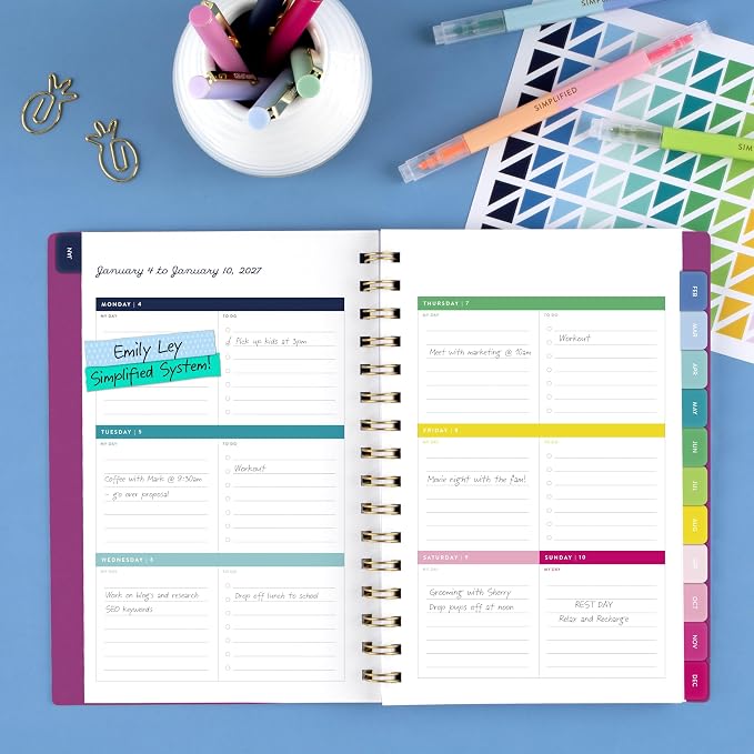 AT-A-GLANCE 2027 Planner, Simplified by Emily Ley, Weekly & Monthly, 5.5" x 8.5", Nostalgia Pink (EL60-200-27)