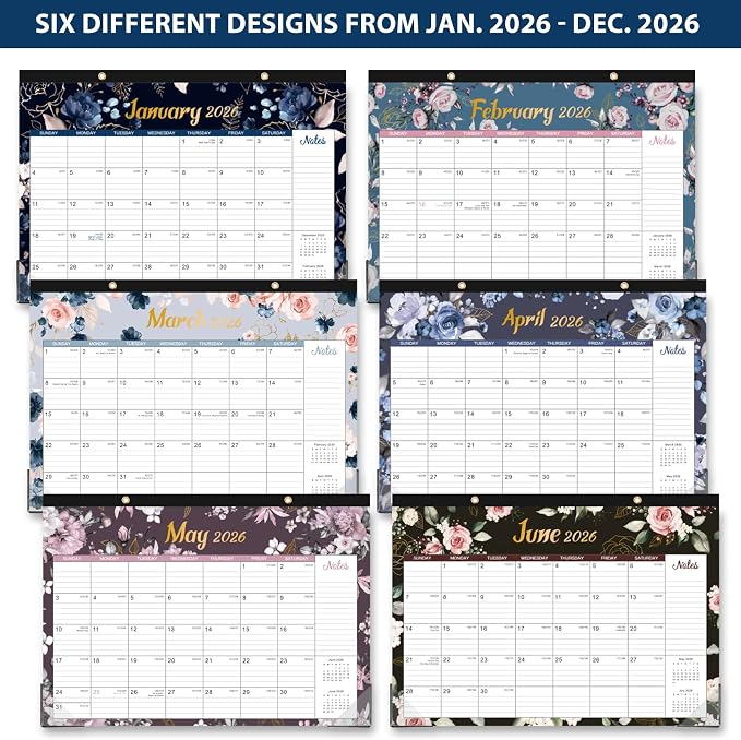 2026 Desk Calendar - Jan 2026 - Dec 2026, 12 Months Large 2026 Desk Calendar, 17" x 12", Desk Pad, Large Ruled Blocks, to-do List & Notes, Best Desk/Wall Calendar for Planning or Organizing