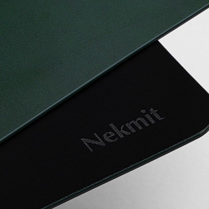 Nekmit Leather Desk Blotter Pad 36 x 20 Inches, Flat, Non-Slip, Waterproof, Green